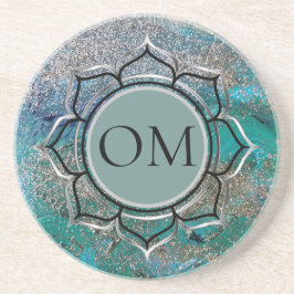 Glittery Blue Elegant OM Lotus Underlägg