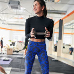 Glittery Blue Modern Leopard Mönster Leggings<br><div class="desc">Unik leopard mönster,  t.ex. öga-katchistisk design för leopard älskare.</div>