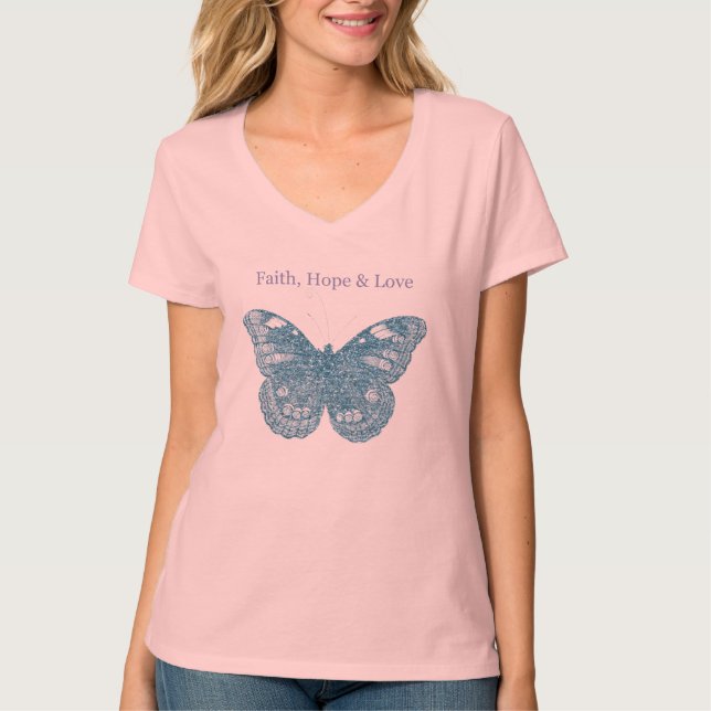 Glittery Butterfly T-shirt (Framsida)