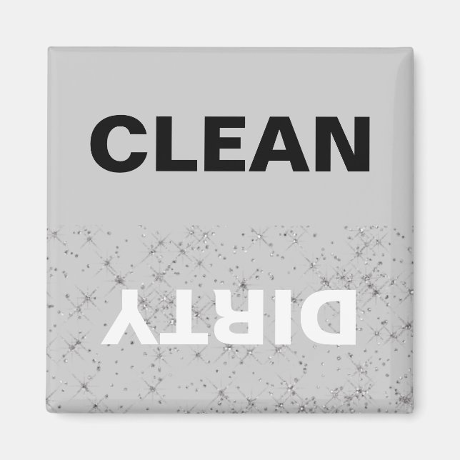 Glittery Clean/Dirty Dishwasher Magnet (Framsidan)
