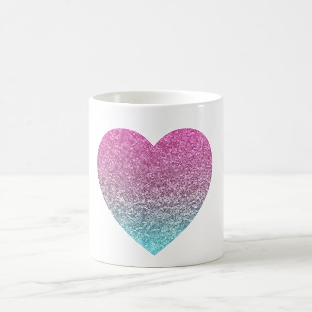 Glittery Colorful Heart Kaffemugg (Center)