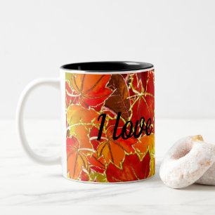 Glittery Fall/Höst löv Två-Tonad Mugg