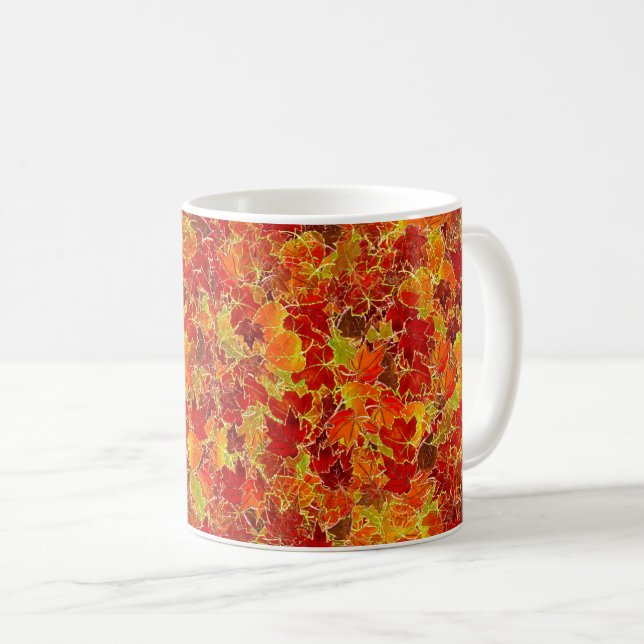 Glittery Fall Maple Löv Kaffemugg (Framsida höger)