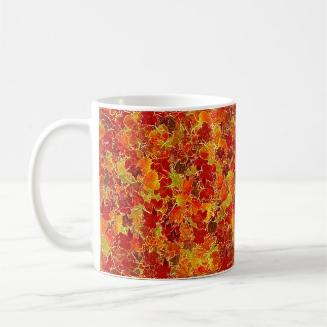 Glittery Fall Maple Löv Kaffemugg (Vänster)