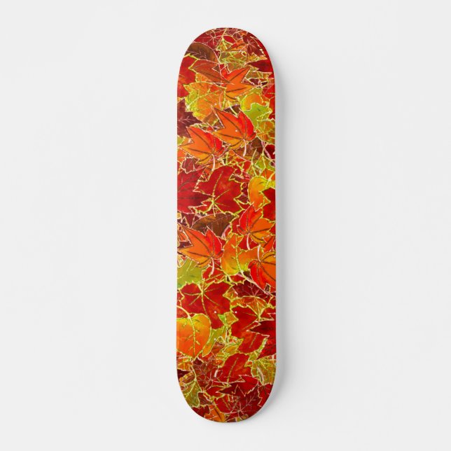 Glittery Fall Maple Löv Mini Skateboard Bräda 18,5 Cm (Framsida)