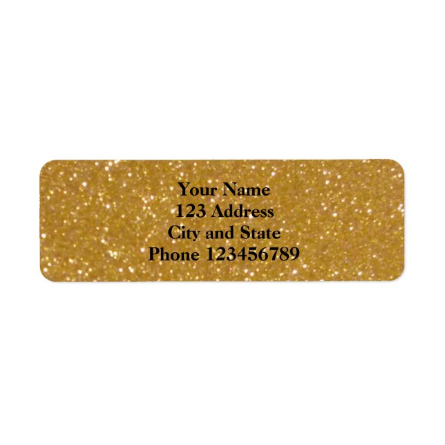 Glittery faux guld glimmer-returetiketter returadress etikett (Framsidan)