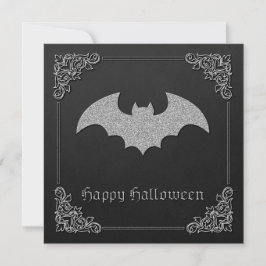 Glittery Fladdermus Halloween-hälsningskort