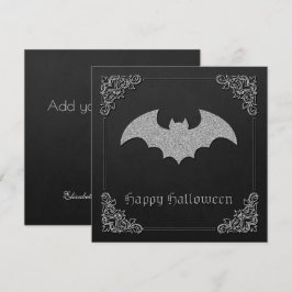 Glittery Fladdermus Halloween-hälsningskort