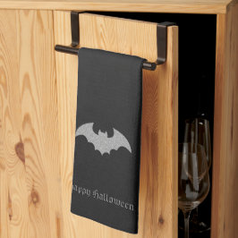 Glittery Fladdermus Halloween Kökshandduk