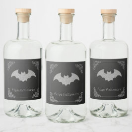 Glittery Fladdermus Halloween Spritflaskor Etikett