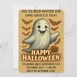 Glittery Ghost Halloween fest Inbjudningar
