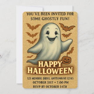 Glittery Ghost Halloween fest Inbjudningar