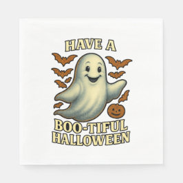 Glittery Ghost "have a Boo tiful Halloween" Pappersservett
