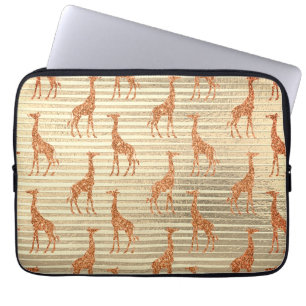 Glittery Giraffe om guldolja Laptop Fodral