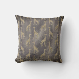 Glittery Giraffe on Glossy Grått  Kudde