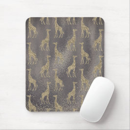 Glittery Giraffe on Glossy Grått Musmatta