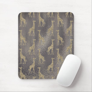Glittery Giraffe on Glossy Grått Musmatta