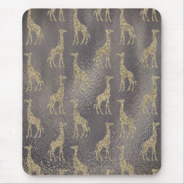 Glittery Giraffe on Glossy Grått Musmatta