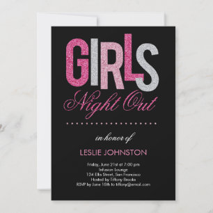 Glittery Girls Natt ut Bachelorette Party Inbjudan