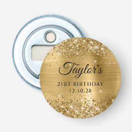 Glittery Gold Foil 21:a födelsedagen Flasköppnare