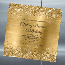 Glittery Gold Foil 21:a födelsedagen