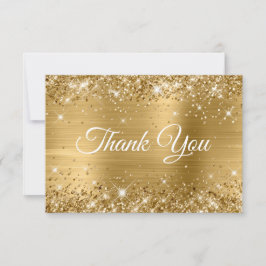 Glittery Gold Foil 21:a födelsedagen Tack Kort