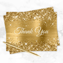 Glittery Gold Foil 40:e födelsedagen Tack Kort