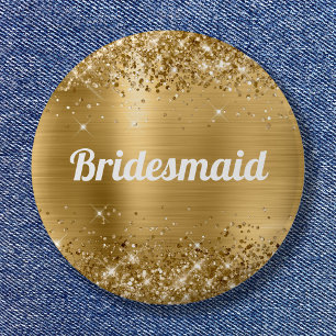 Glittery Gold Foil Bridesmaid Knapp