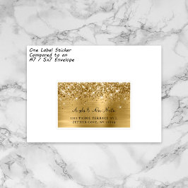 Glittery Gold Foil Bröllop 15 Guest Adressetikette Klistermärken