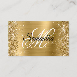 Glittery Gold Foil Finare Monogram Online Profile Visitkort