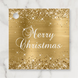 Glittery Gold Foil God jul Gift Gåvor Etiketter