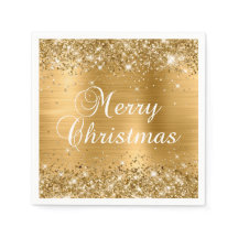Glittery Gold Foil God jul