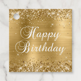 Glittery Gold Foil Grattis på födelsedagen Gåvor Etiketter
