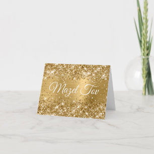 Glittery Gold Foil Mazel Tov Kort