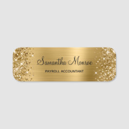 Glittery Gold Foil Namnbricka