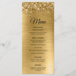 Glittery Gold Foil Wedding Reception Meny