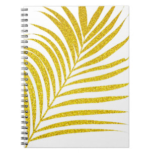Glittery Golden Handflatan Träd Cute Tropical Gift Anteckningsbok