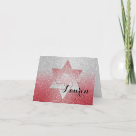 Glittery Gradient Bat mitzvah Tack Red