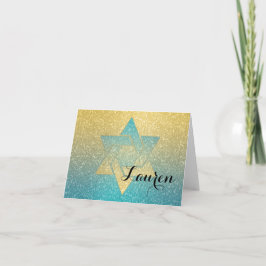 Glittery Gradient Bat mitzvah Tack Turcos Anteckningskort
