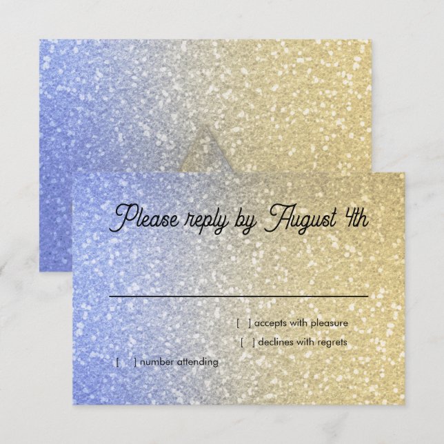 Glittery Gradient OSA Blue Kort (Fram/baksida)