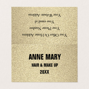 Glittery Guld Black Hair Makeup Modern Spa 2023 Visitkort