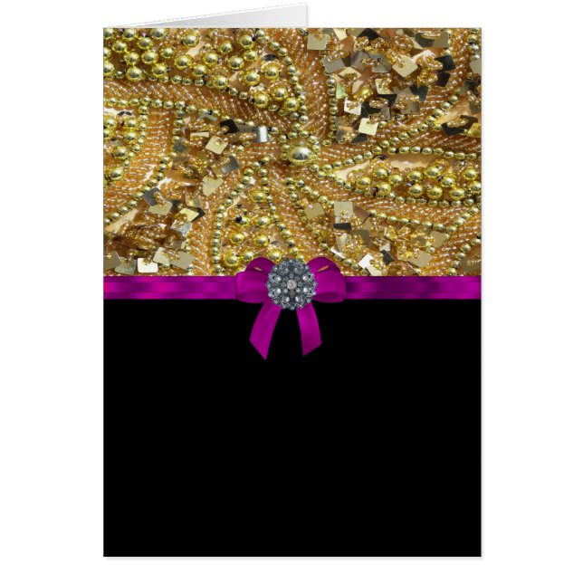 Glittery guld & black OBS kort (Framsidan)