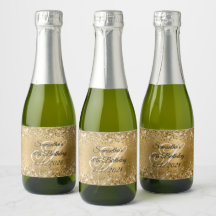 Glittery Guld Glam 40:e födelsedagsmonogram