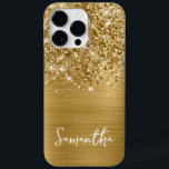 Glittery Guld Glam Namn<br><div class="desc">Anpassa det moderna handskrivna stil-skriptet för att skapa ditt eget fodral. Lägg till en monogramsstart för att skapa en första inledande namn-kombination. Flickfaux guld glitter och borstad metall-folie av gyllene gult kommer att skrivas ut som ett foto.</div>