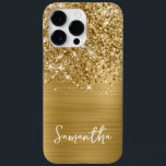Glittery Guld Glam Namn<br><div class="desc">Anpassa det moderna handskrivna stil-skriptet för att skapa ditt eget fodral. Lägg till en monogramsstart för att skapa en första inledande namn-kombination. Flickfaux guld glitter och borstad metall-folie av gyllene gult kommer att skrivas ut som ett foto.</div>