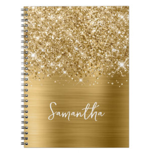 Glittery Guld Glam Namn Anteckningsbok