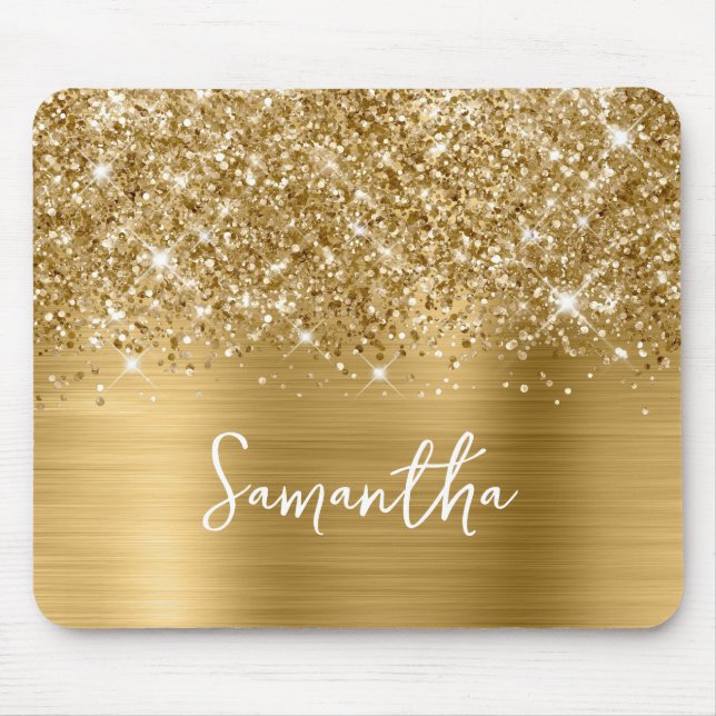 Glittery Guld Glam Namn Musmatta (Framsidan)