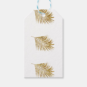Glittery Guld Handflatan Tropical Bröllop Firande Presentetikett