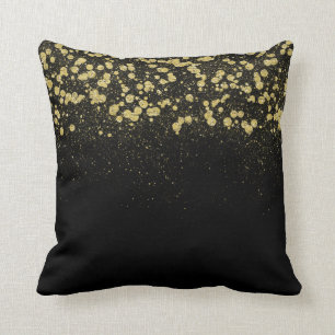 Glittery guld- konfettiar kudde