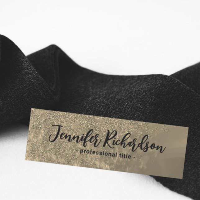 Glittery Guld Metallic Finare Chic Calligraphy Namnbricka (Skapare uppladdad)